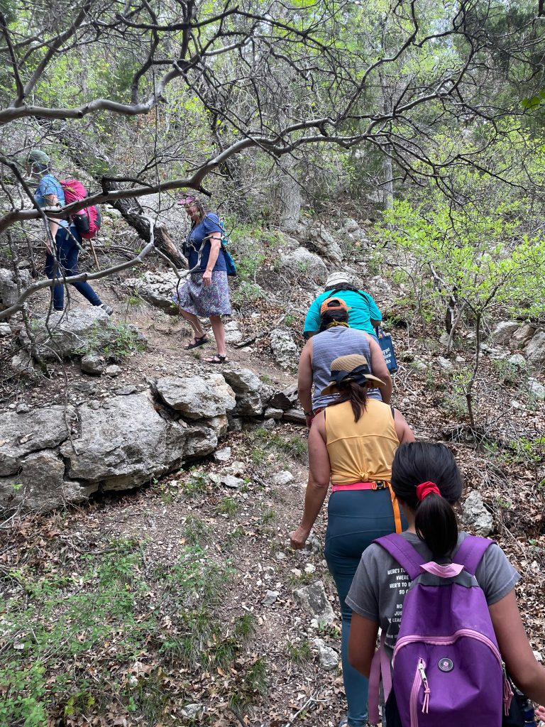 Group of women hiking at Shield Ranch. 